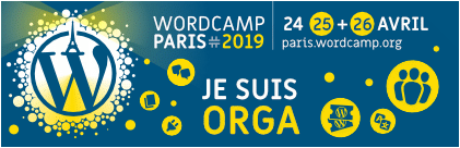 Graphiste webdesigner : badge organisatrice WordCamp