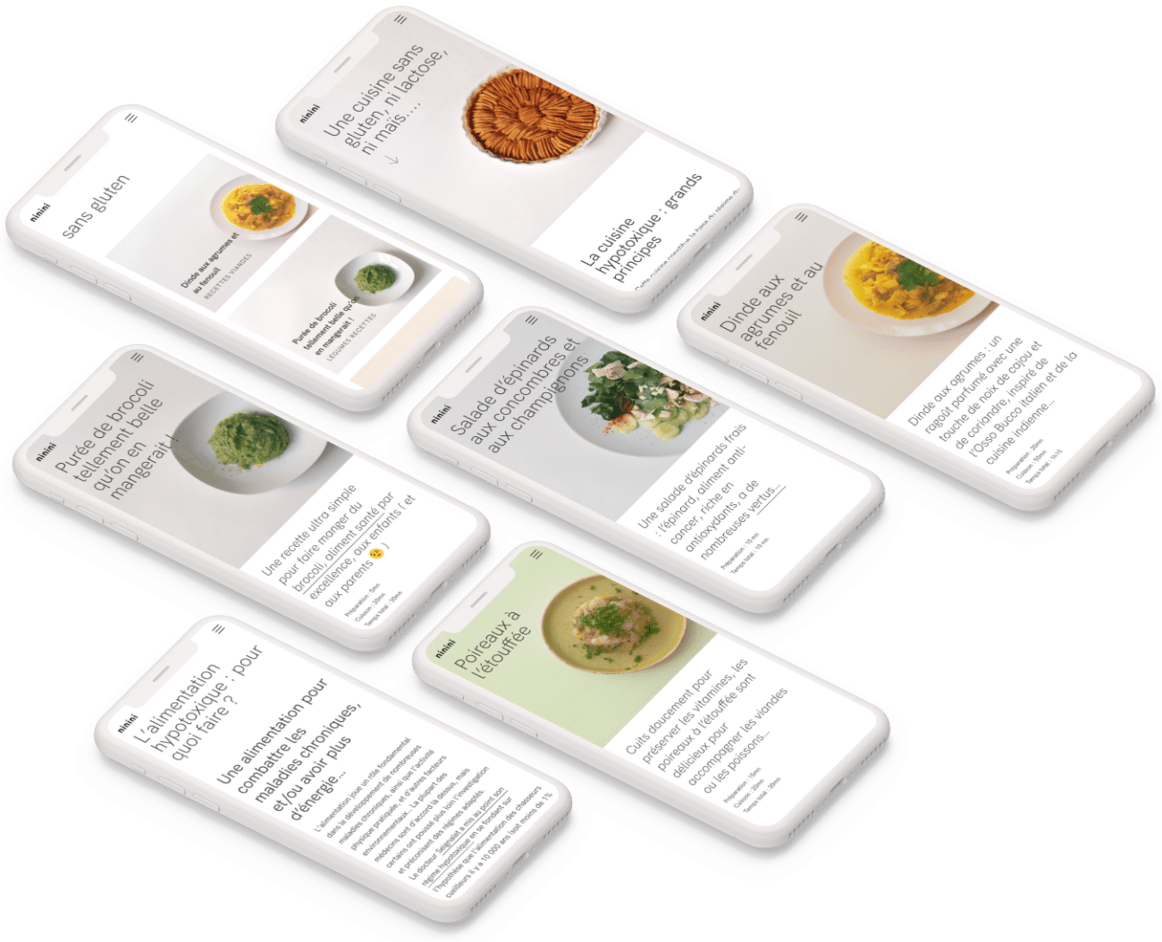 Blog de cuisine : pages sur iphone